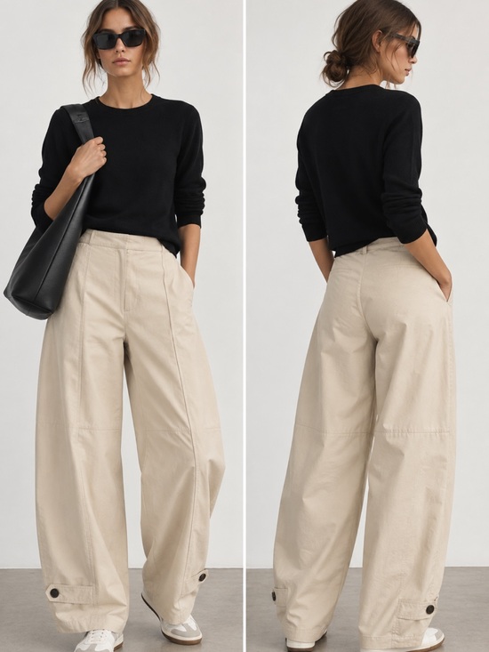 Zara Pants - Zara NWT barrel pants with adjustable hem 4043/042 Medium